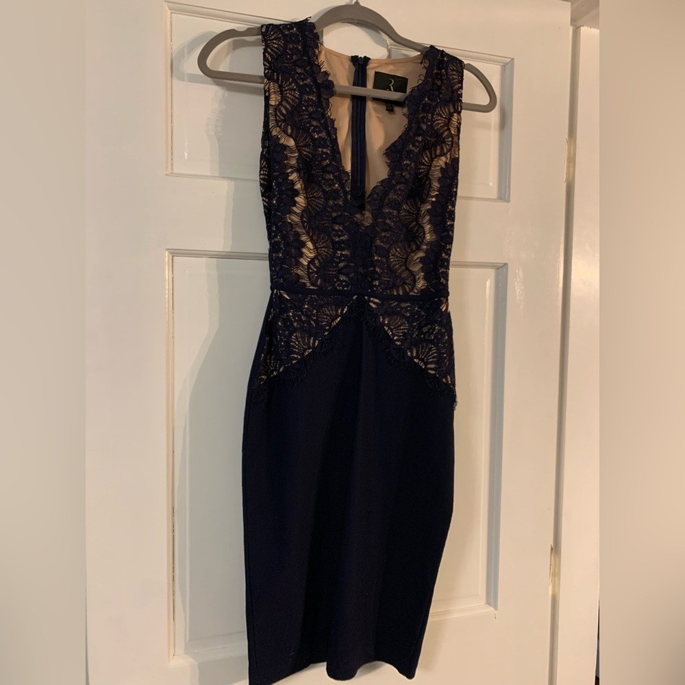 Rare London Navy and nude dress